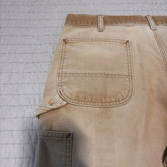 Vintage Carhartt Mens 38x34 Original Dunagree Fit Double Knee Pants faded - Picture 8 of 10